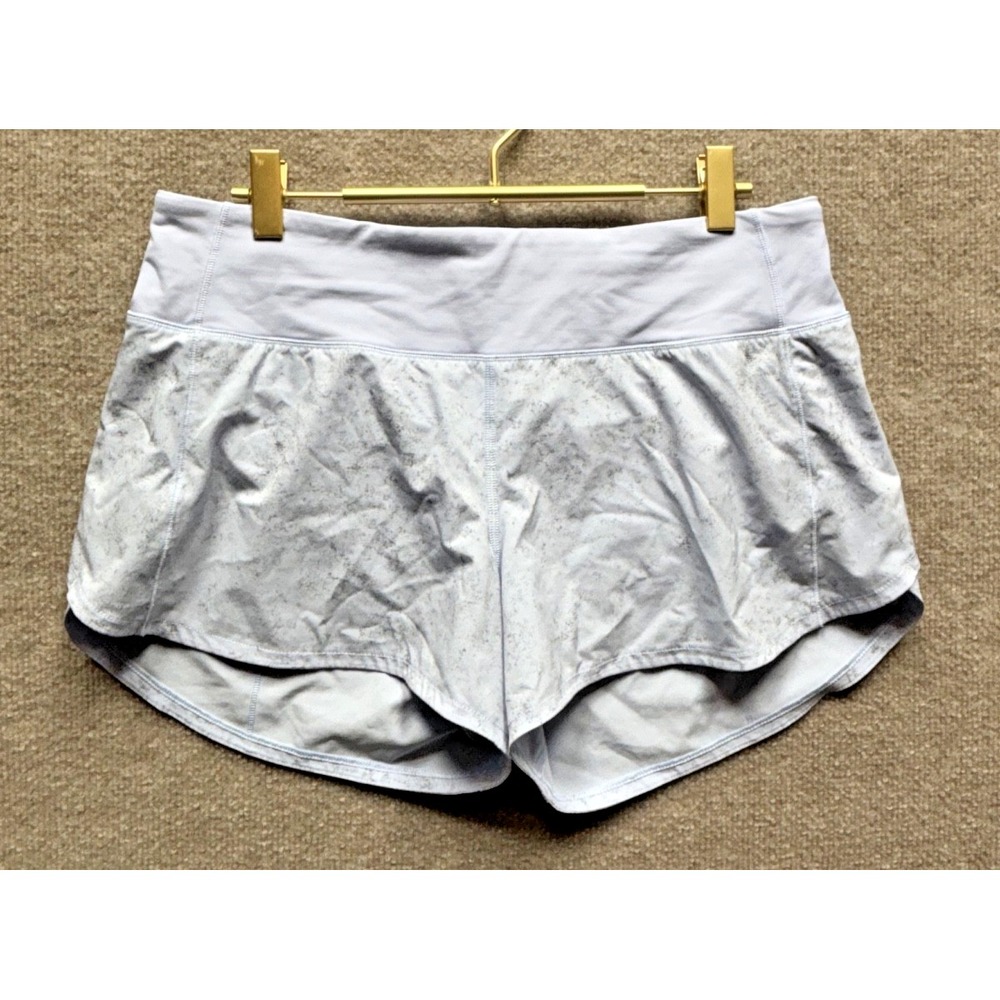 Lululemon Speed Up Mid-Rise Lined Short 4" Womens 8 Pastel Blue Athleisure